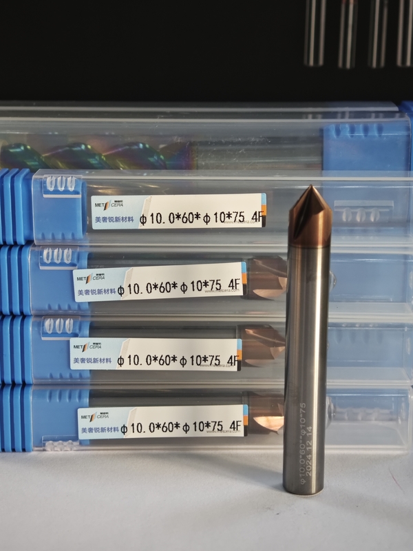 MPG4 CNCラッドミール カービッドチャマーミール 4 フルートミール 粗工加工 ミール 合金鋼 模具鋼 プリハーデッド鋼 Φ10.0 X 60°x Φ10 X 75mm