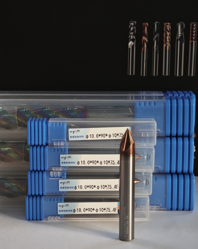 MPG4 CNCラッドミール カービッドチャマーミール 4 フルートミール 粗工加工ミール 合金鋼,模具鋼,前硬化鋼, Φ10.0 X 90°x Φ10 X 75mm