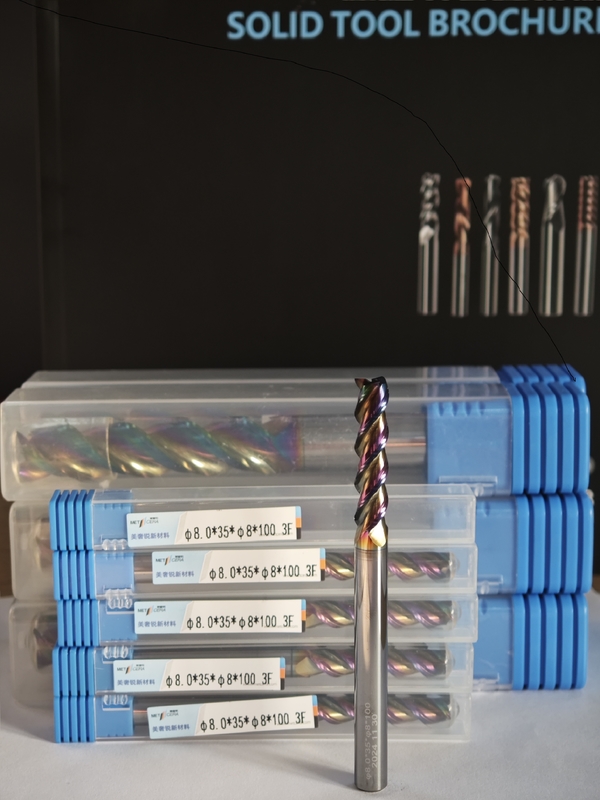 MAE PLUS 長笛カービッドエンドミール 非鉄金属加工 8mm 直径 HRC55-60 硬さ
