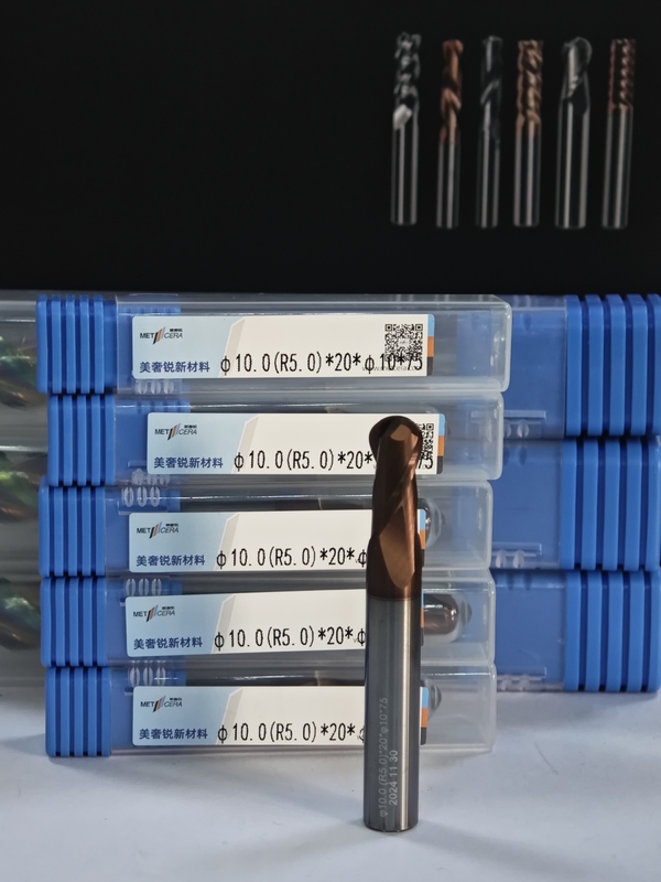 MPB2 固体カービッドボール鼻末ミール 2 フルート R0.5-10, 10mm, Φ10.0 ((R5.0) x20x10Dx75mm