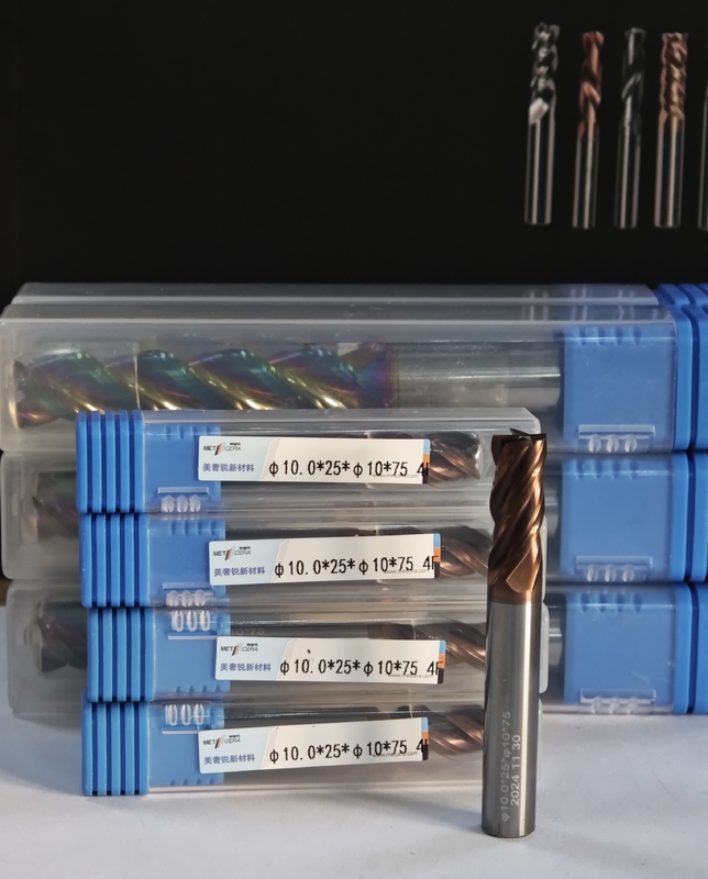 MPE4 固体カービッドフレーズ切断機 4 フルート フラットエンドフレーズ AlCrコーティング φ10.0 x 25 x φ10 x 75mm CNCフレーズ用