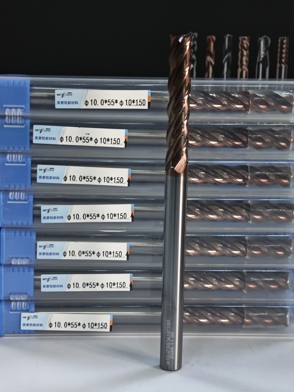 MPE4 スーパーロング フルート 固体カービッド ロングフレーズカット HRC55-HRC60 硬さ 4 フルート ロング エンド フレーズ φ10.0 x 55 x φ10 x 150mm