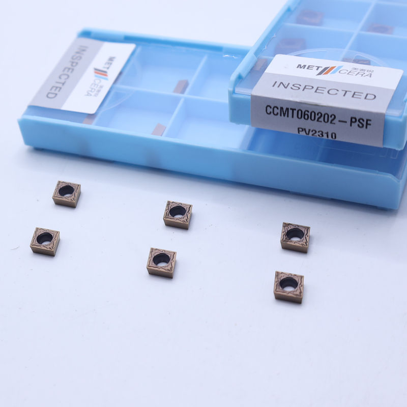 CCMT060202 PVD コーティングされた CNC ターン 索引可能なサーメット ターニング インスルト 鋼鉄,低合金加工のための半完成品チップブレーカー
