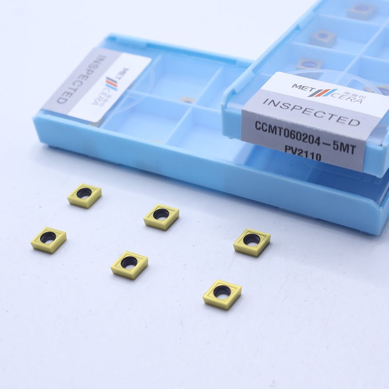 CCMT060204 内部回転用のTiCNセルメット挿入物 PVDコーティング金属回転ツール 5MTチップブレーカー