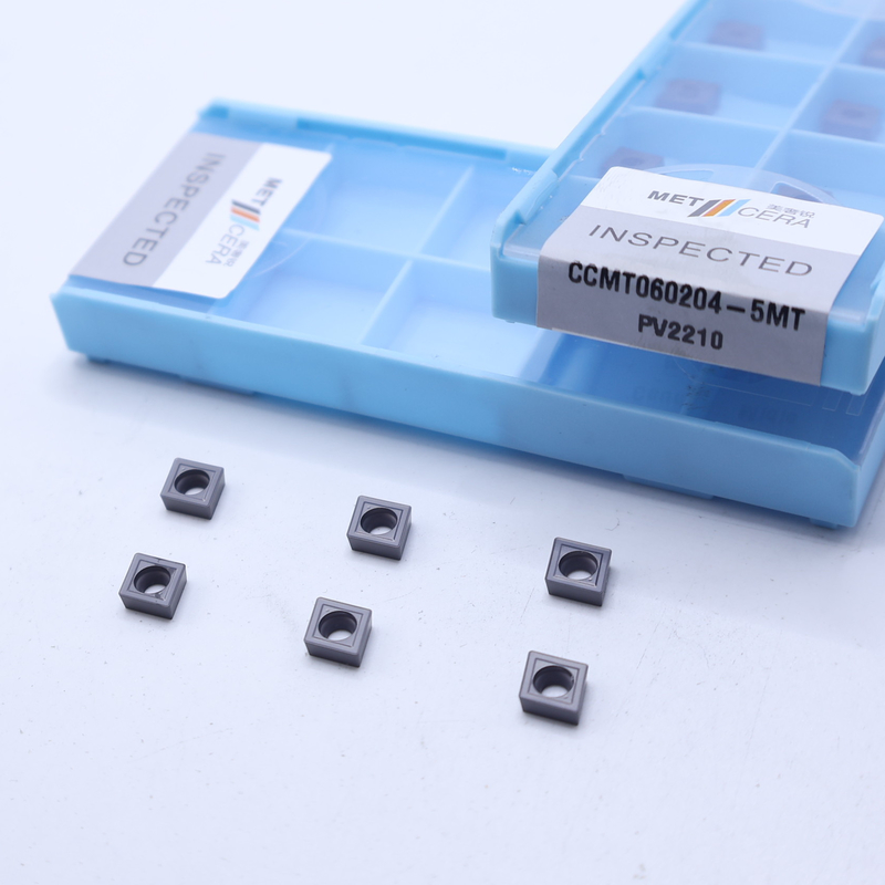CCMT060204 PVDコーティングされたセルメットターニング挿入器 内部5MTチップブレーカー グレー色 PV2210 グレード 高硬さ HV3500