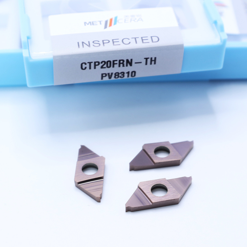 高硬度ブロンズカービッド 切断用挿入 CTP PVD コーティング 切断用挿入物 インデックス可能 右切断 CTP20FRN-TH