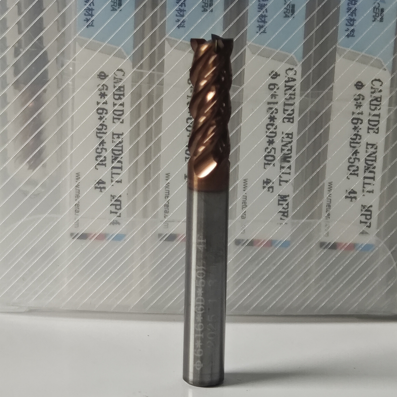 MPF4 固体カービッド 6mm ユニバーサル 4 フルート フラットエンドミール 6x16x6Dx50mm カーボン鋼と低炭素合金鋼を切る