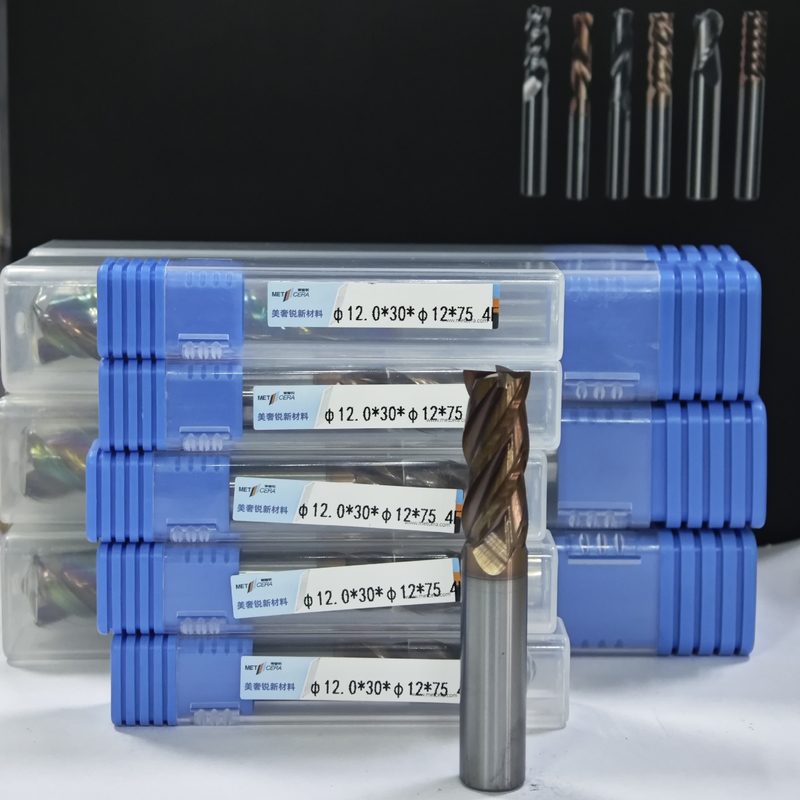 MPE4 固体カービッドフレーズカット 4 フルート フラットエンドフレーズ CNCフレーズカット AlCrコーティング 12mm 工品 φ12.0 x 30 x φ12 x 75mm
