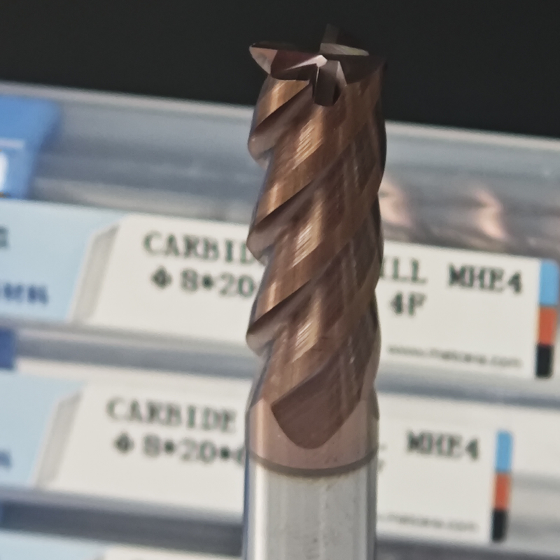 8mm 粗工加工 TiAlSiコーティング HRC55-60 硬さ 低合金鋼の作業用パーツのための四刃平面フレーズカット機