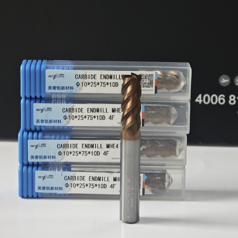 MHE4 TiAlSi コーティング HRC55-60 高硬度4刃平面フレーズカット 10mm, φ10.0x25x10Dx75mm