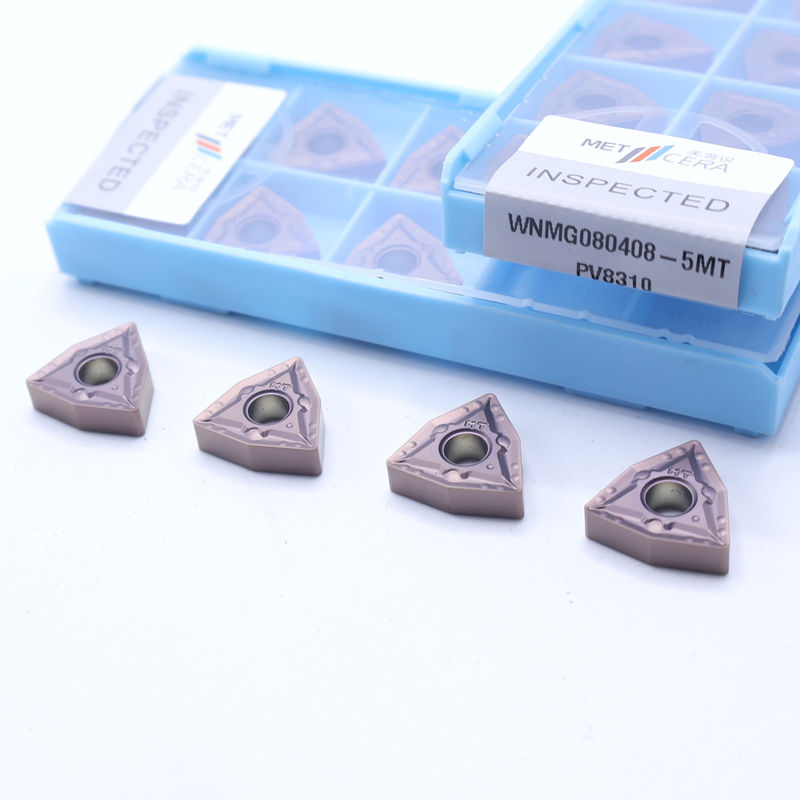WNMG08 鋼鉄と合金鋼のための5MTチップブレッカーを持つPVDコーティングカービッドターニング挿入器