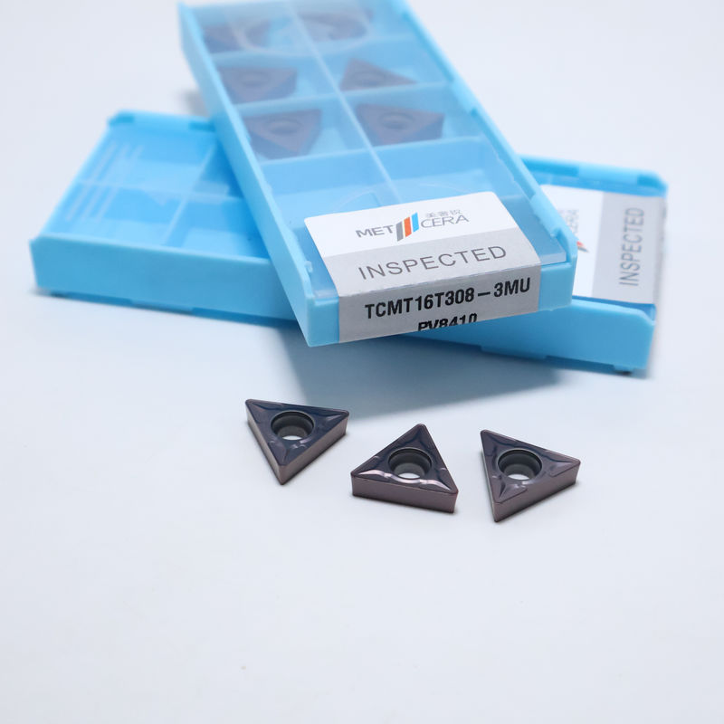TCMT0902 TCMT1102 TCMT16T3 3MUチップブレーカーのステンレス鋼のための60°三角炭化物回転挿入
