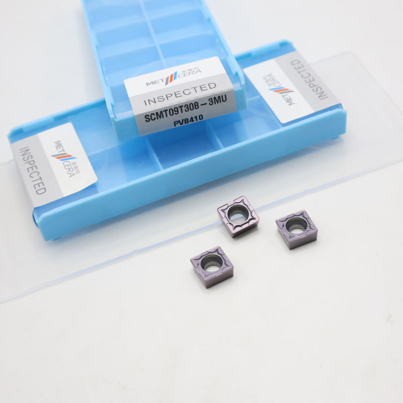 SCMT09T308 3MUチップブレーカーのステンレス鋼のための90°平方カービッド回転挿入