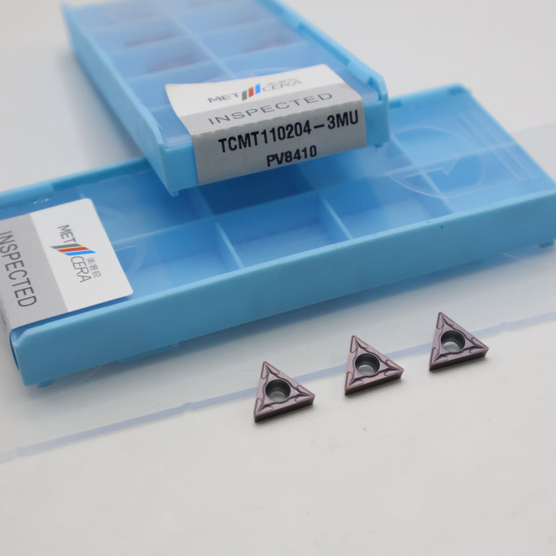 コーティングされたカービッドターニングインセット TCMT09 TCMT11 TCMT16 3MU半完成チップブレーカー付きポジティブなCNCインセット