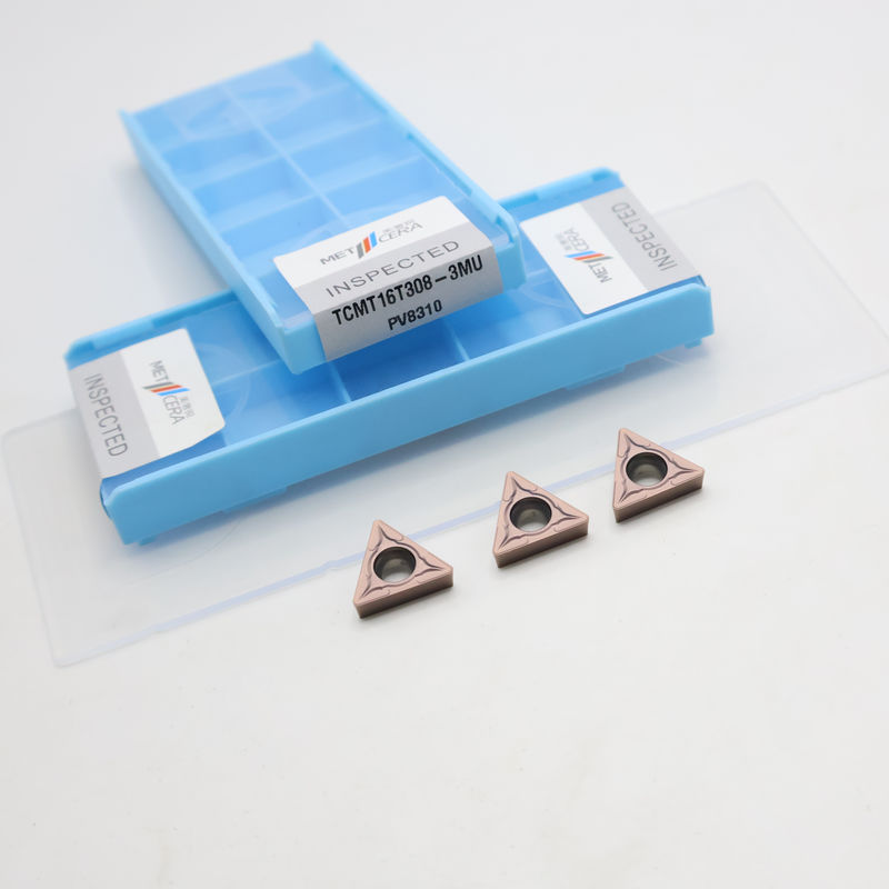 コーティングされたカービッドターニングインセット TCMT09 TCMT11 TCMT16 3MU半完成チップブレーカー付きポジティブなCNCインセット