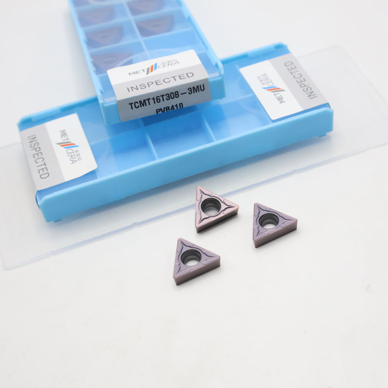 コーティングされたカービッドターニングインセット TCMT09 TCMT11 TCMT16 3MU半完成チップブレーカー付きポジティブなCNCインセット